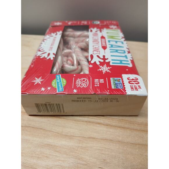 Yum Earth Organic Candy Canes Mini 4-BOXES of 30 Pcs (120 Total) Peppermint NEW - Picture 3 of 3
